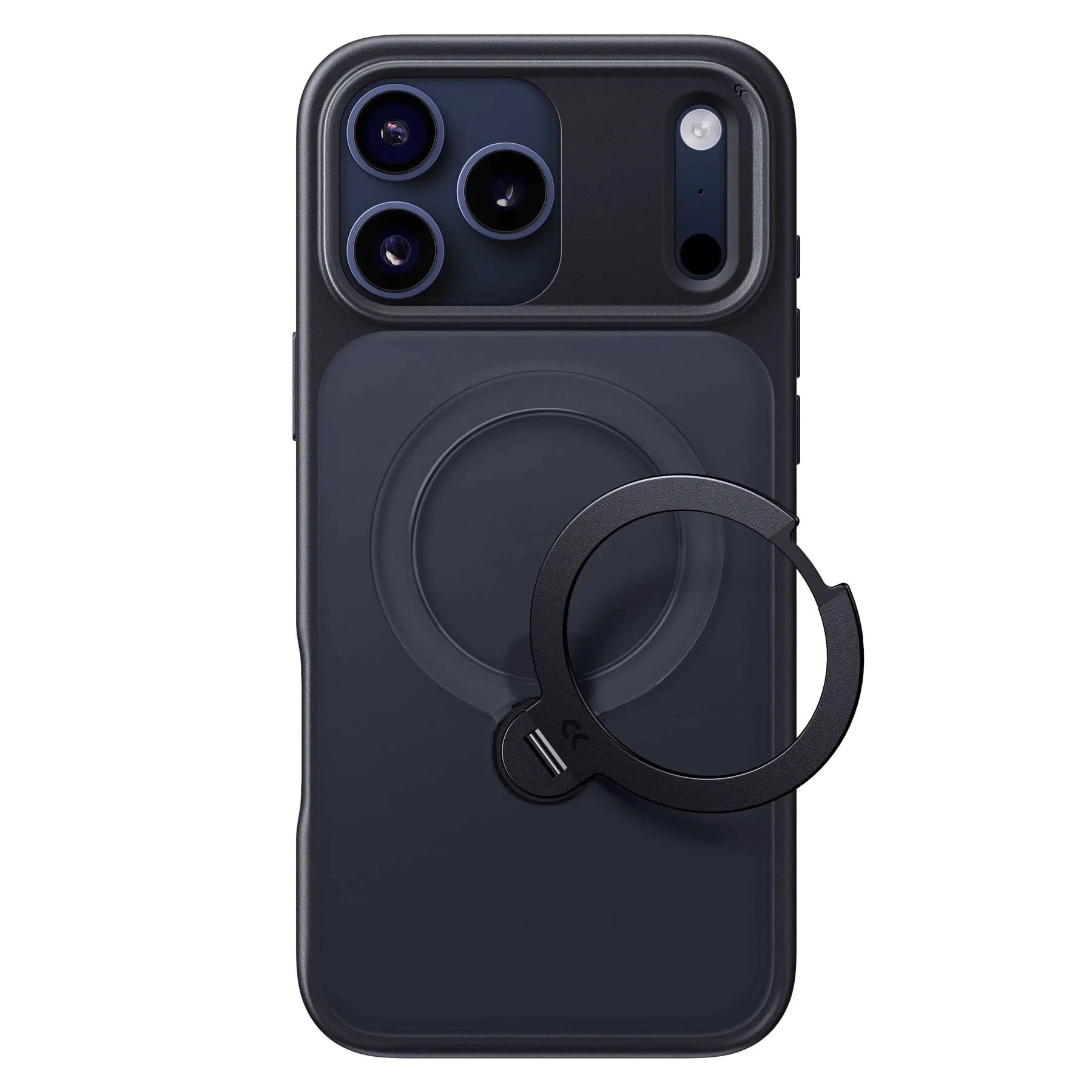 StandKOO Frost Serene Black iPhone 17 Pro and 17 Pro Max matte case with 360° ring stand