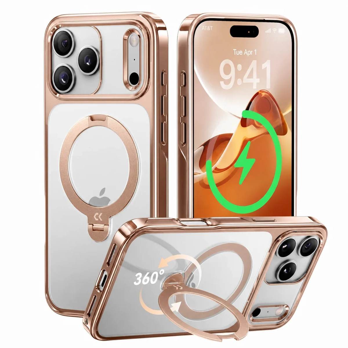 StandKOO Halo Rose Golden case for iPhone 17 Pro and 17 Pro Max