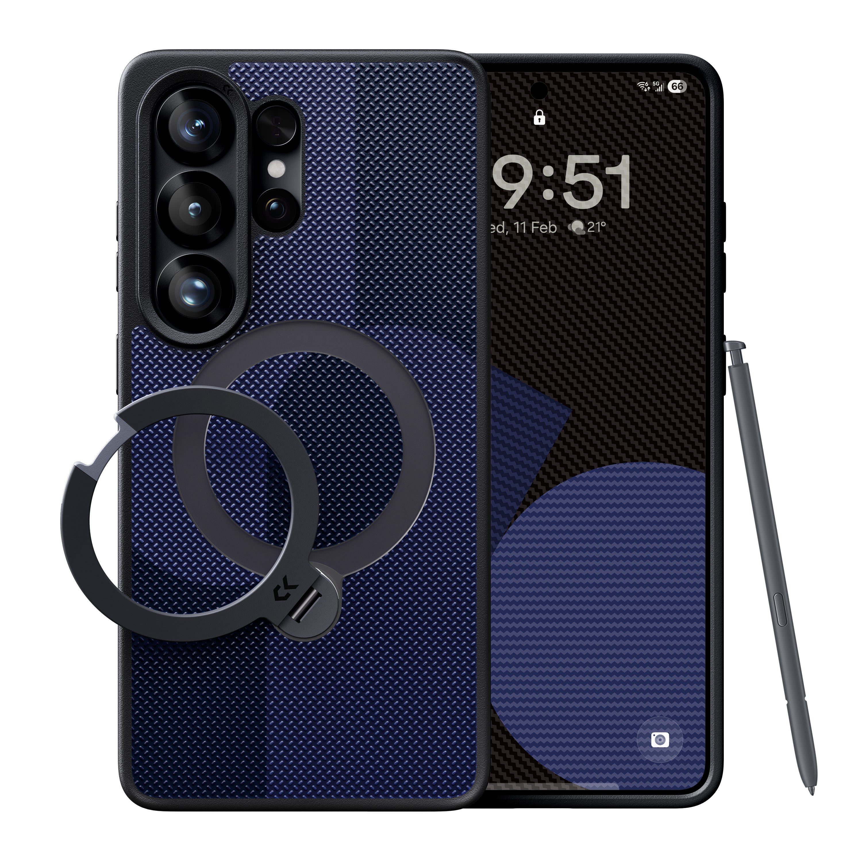 CASEKOO® マットマジックスタンドプロケース Samsung S26 Ultra用 – 幾何学模様デザイン