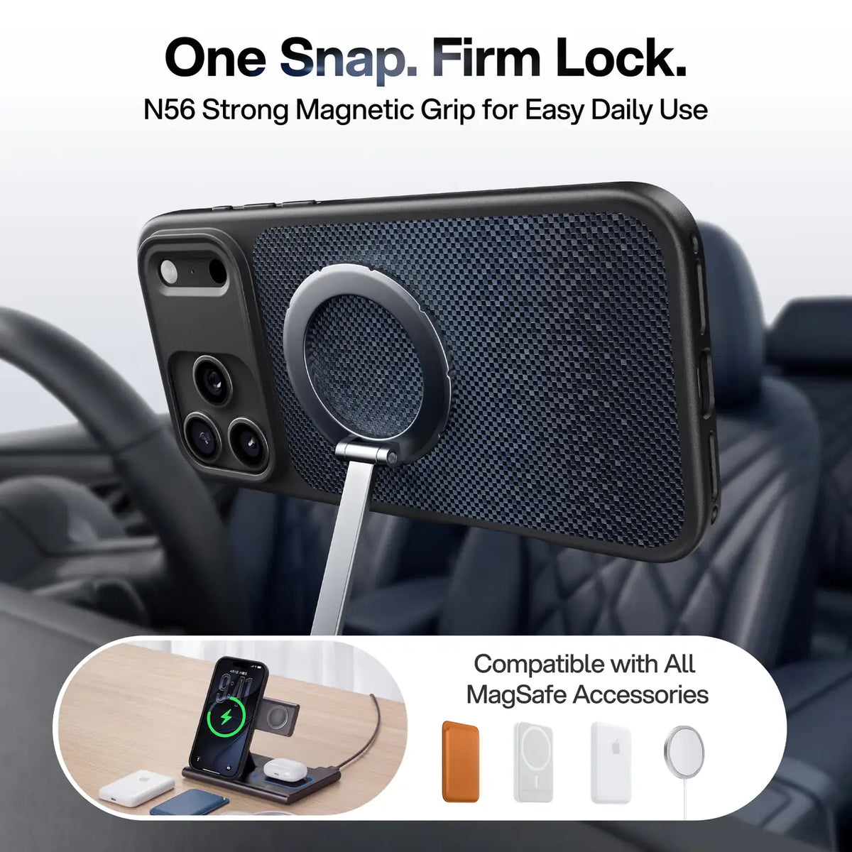 Textured magnetic case - blue-car