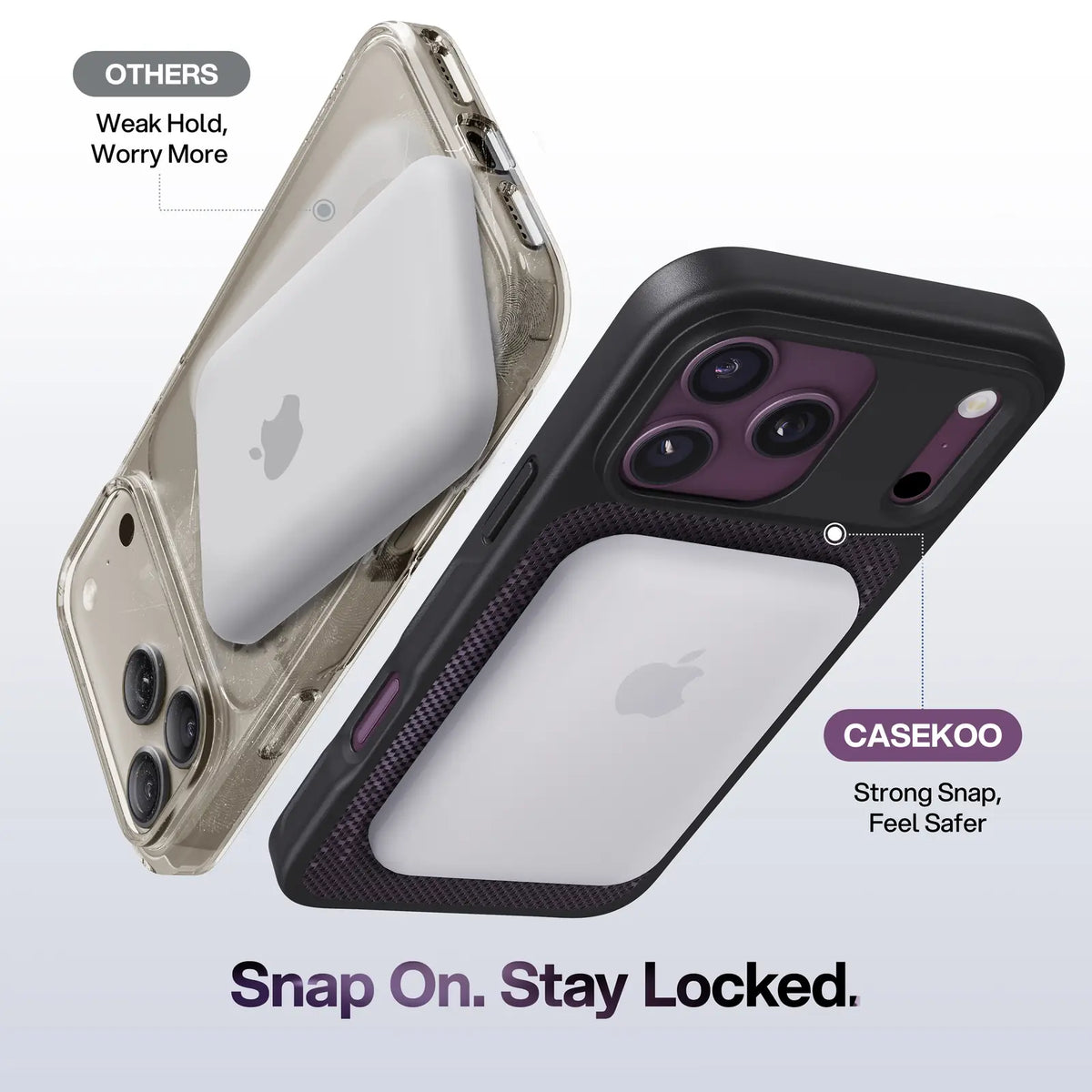 Textured magnetic case - purple-grip