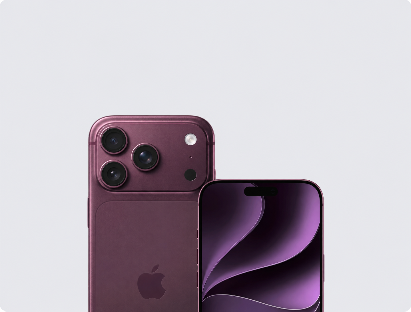Burgundy phone front and back